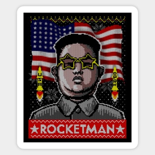 Rocketman Kim Jong-Un Ugly Christmas Sweater Sticker